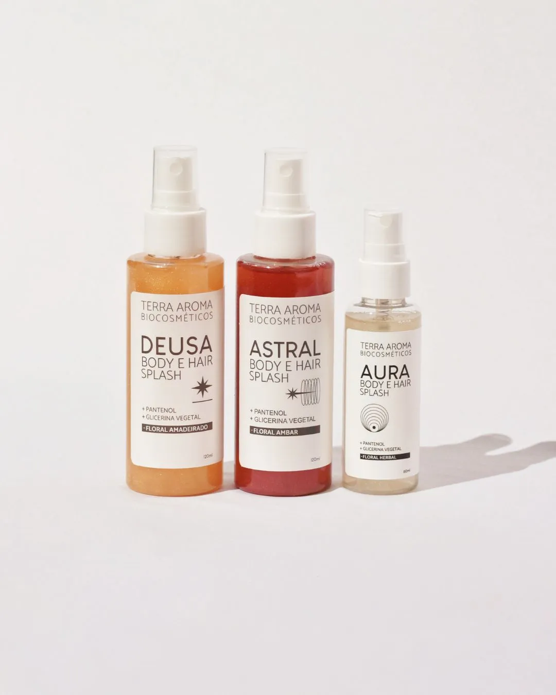 TRIO BODY E HAIR SPLASH, AURA + ASTRAL + DEUSA